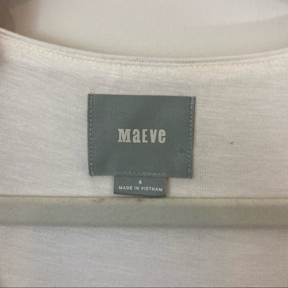 Anthropologie  Maeve Sunland Striped V Neck Flutter Ruffle Sleeve Knit Dress 4 - Picture 4 of 8